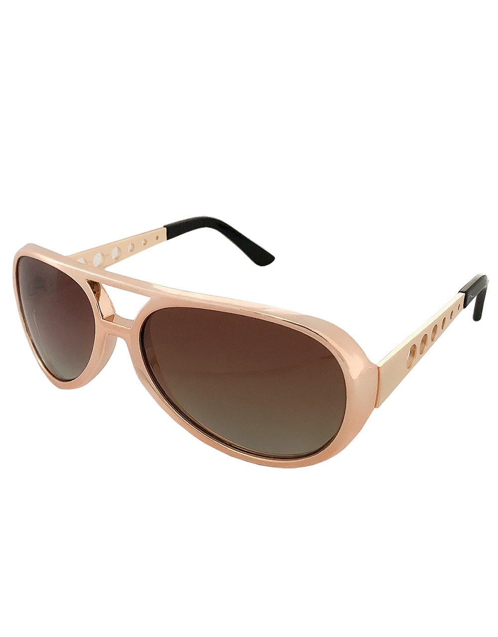 Uma K. Bill Style Sunglasses, Gold Frame / Brown Gradient Lens