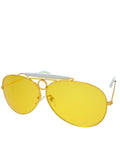 Fear Loathing Depp Style Aviator Sunglasses, Gold Frame / Yellow Lens