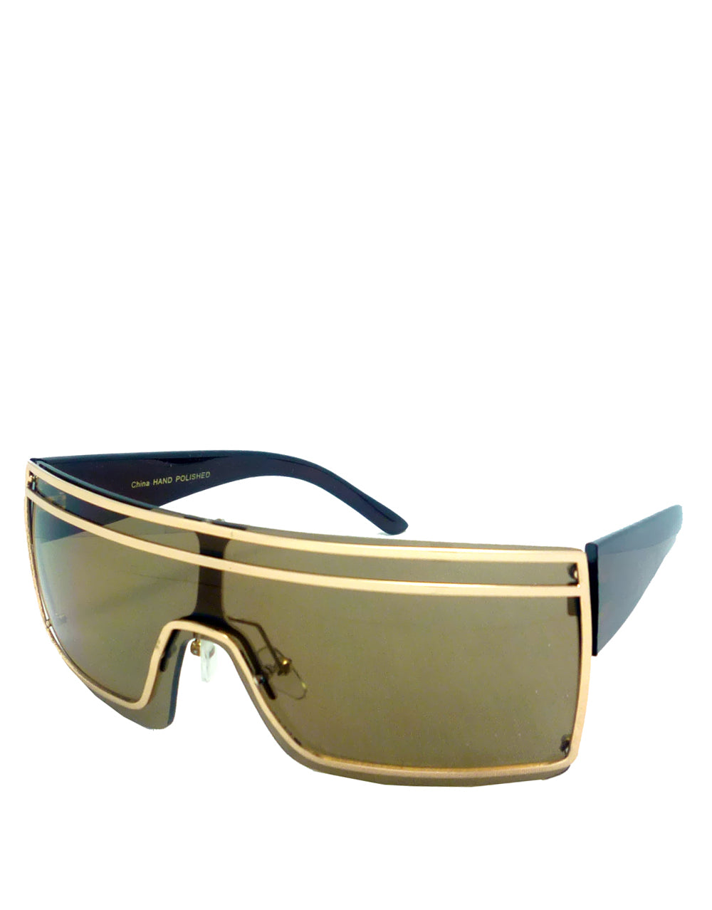 Gaga Sunglasses, Gaga Gold Brown Style 1, Gold Trim / Brown Lens