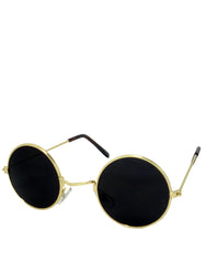 Lennon Style Teashade Round Sunglasses, Gold Frame / Smoke Mirror Lens