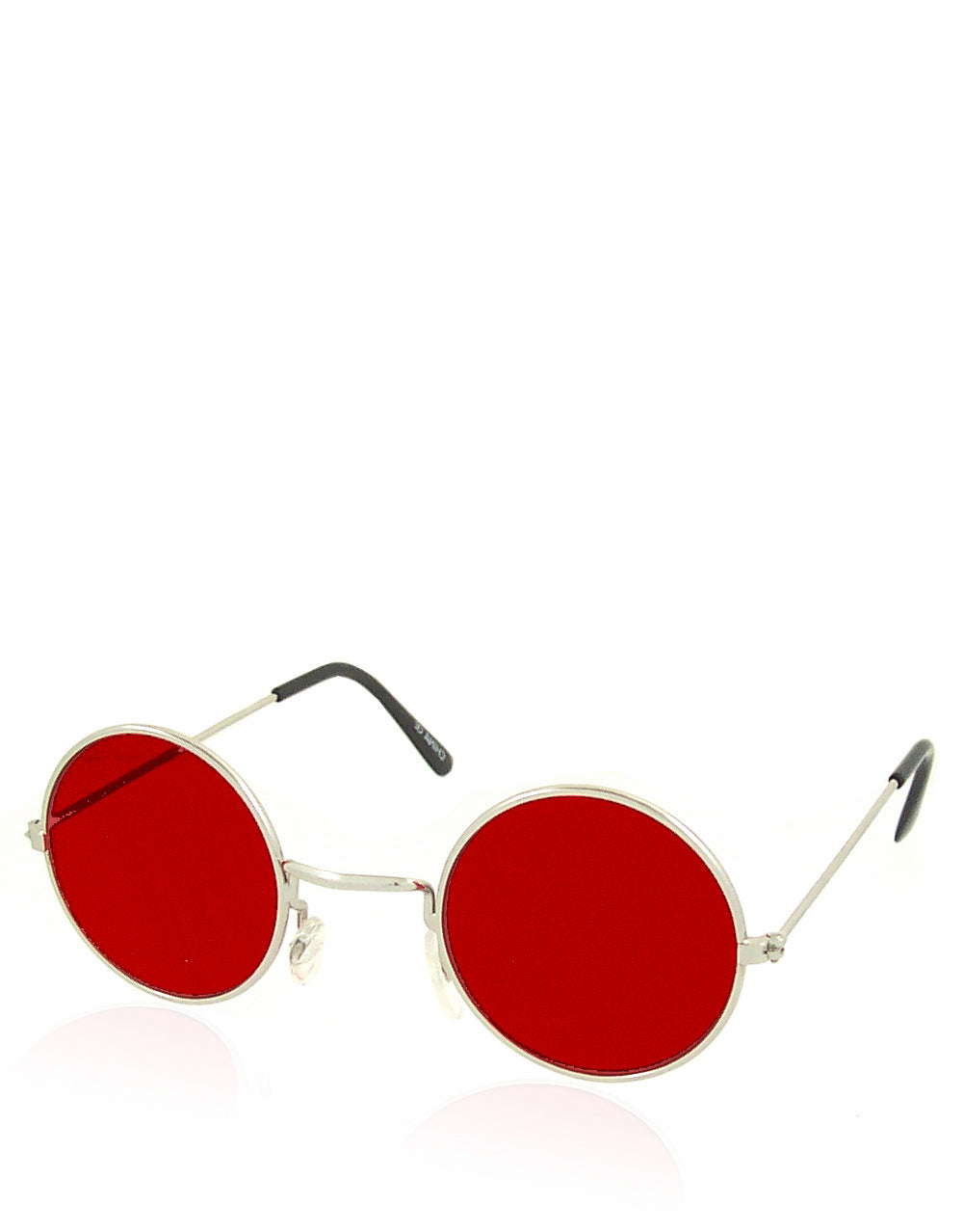 NBK Knox Style Sunglasses, Silver Frame / Red Lens