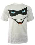 Harley Quinn face graphic on a white adult t-shirt.