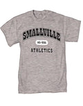 Smallville athletics graphic on a grey adult t-shirt.
