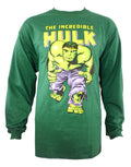 Hulk at you graphic on a green adult long sleeve top.