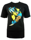 Wolverine X-Men right claw poised graphic on a black adult t-shirt.