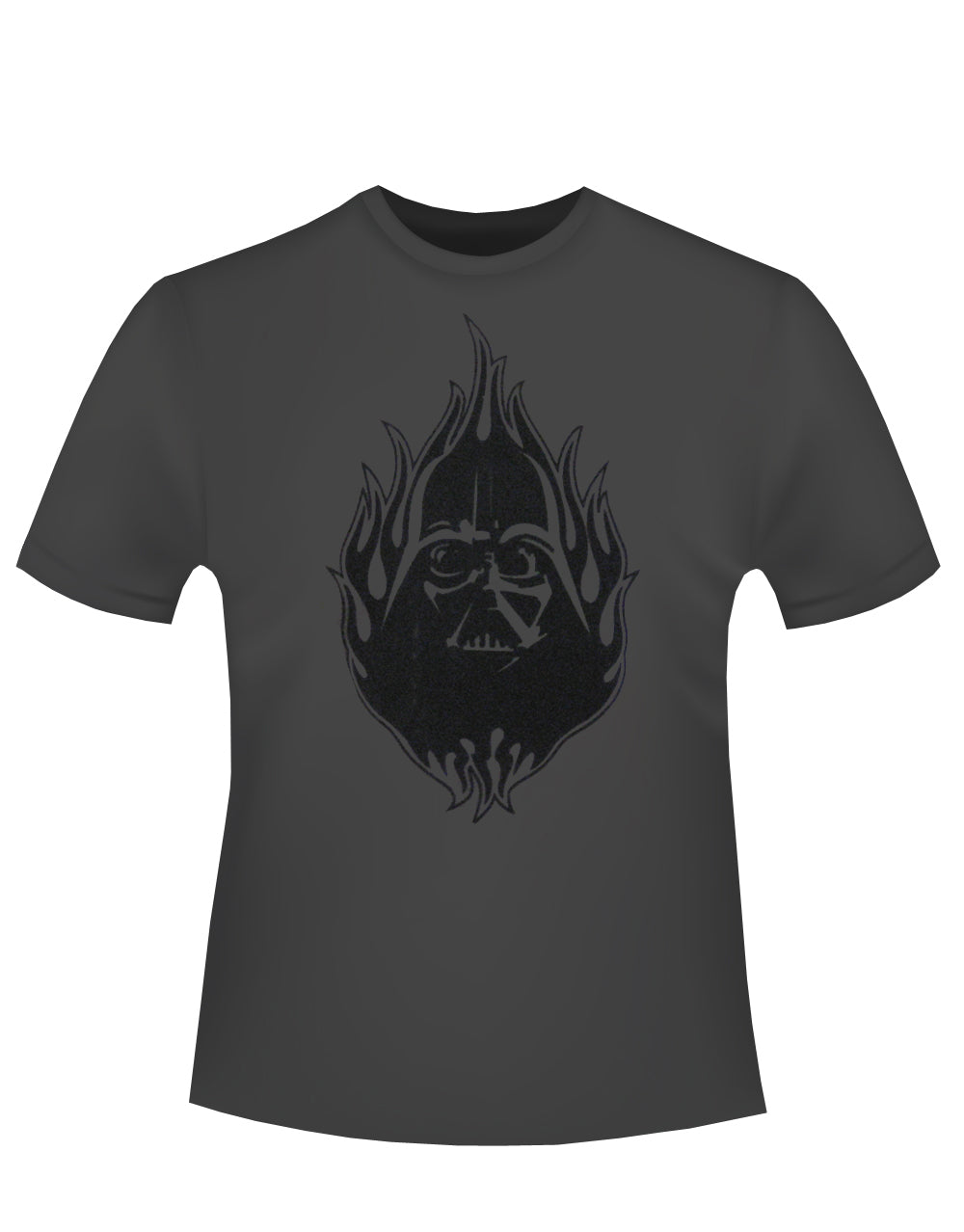 Star Wars Darth Vader tribal graphic on a dark grey adult t-shirt.