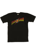 Flash Gordon logo graphic on a black adult t-shirt.