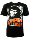 Planet of the Apes chimpin ain't easy graphic on a black adult t-shirt.