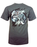 King Kong 8th wonder dog tags graphic on a grey adult t-shirt.
