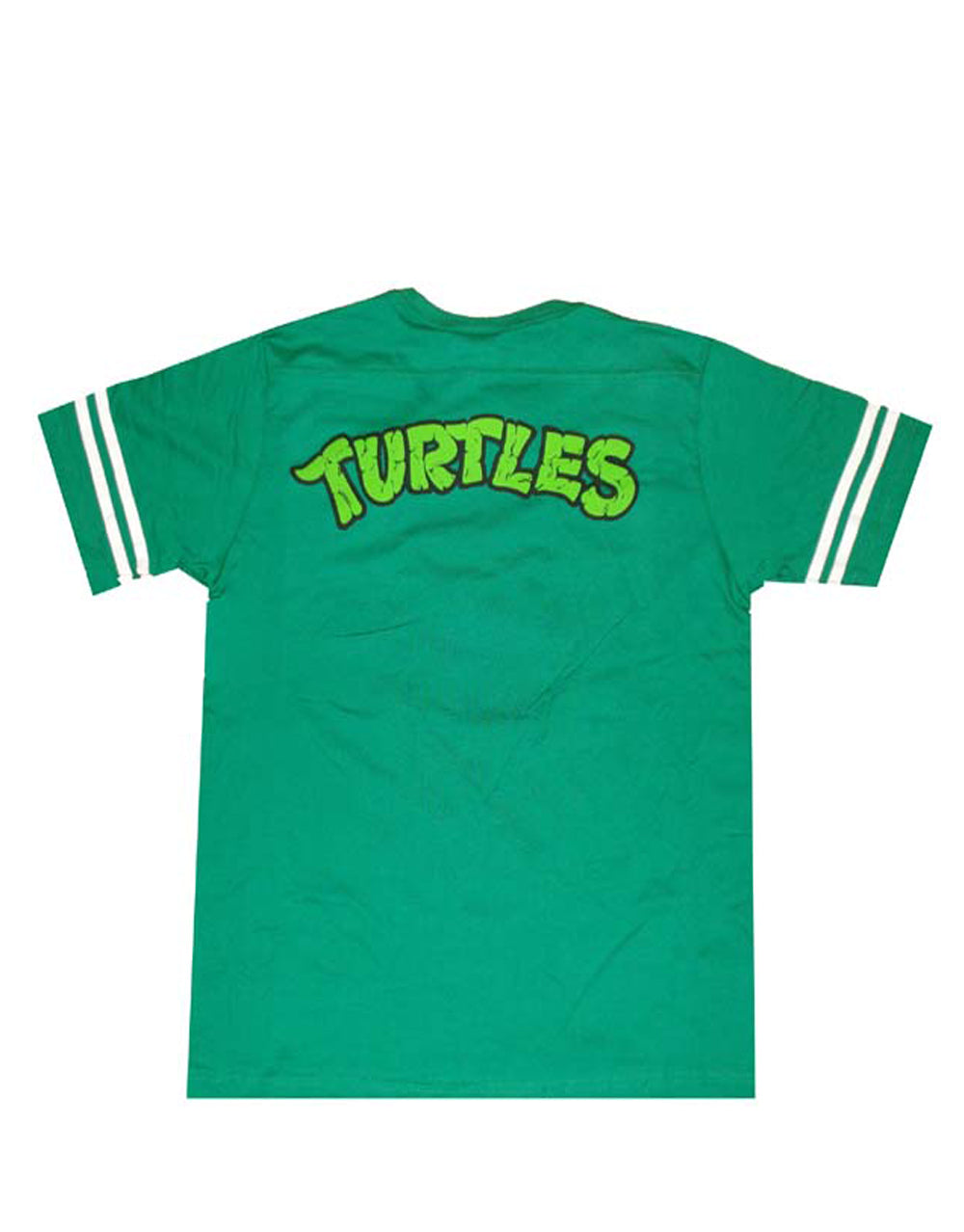 Teenage Mutant Ninja Turtles group graphic on a green adult t-shirt.