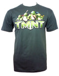 Teenage Mutant Ninja Turtles movie graphic on a dark grey adult t-shirt.