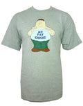 Family Guy Peter no fat chicks graphic on a grey adult t-shirt.