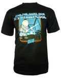 Family Guy join the dark side graphic on a black adult t-shirt.