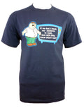 Family Guy Peter television graphic on a navy blue adult t-shirt.