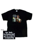 Office Space Saturday graphic on a black adult t-shirt.