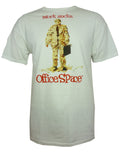 Office Space work sucks graphic on a white adult t-shirt.