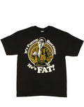 The Hangover funny fat graphic on a black adult t-shirt.