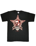 The Big Lebowski adversary graphic on a black adult t-shirt.