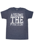 Animal House assume graphic on a blue adult t-shirt.
