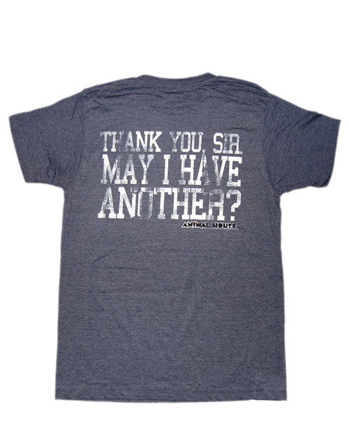 Animal House assume graphic on a blue adult t-shirt.
