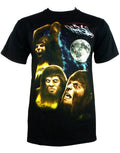 Teen Wolf moon dunk graphic on a black adult t-shirt.
