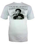 Harold and Kumar munchies graphic on a grey adult t-shirt.