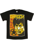 Bruce Lee dragon obey graphic on a black adult t-shirt.