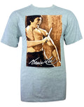 Bruce Lee signature graphic on a black adult t-shirt.