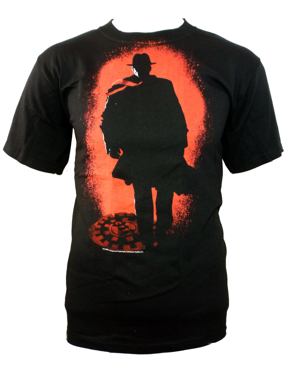 Spirit shadow graphic on a black adult t-shirt.