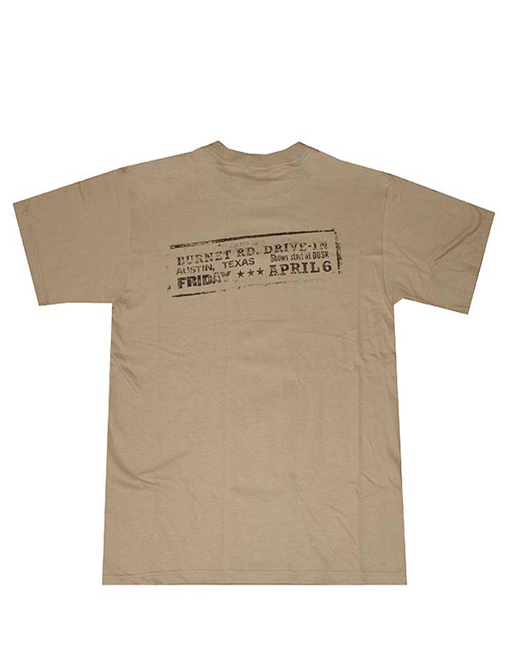 Grindhouse Death Proof poster graphic on a brown adult t-shirt.
