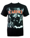 Scarface Montana montage graphic on a black adult t-shirt.