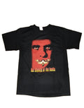 Silence of the Lambs Hannibal Lecter moth mouth graphic on a black adult t-shirt.