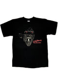 A Nightmare on Elm Street Freddy Krueger red eye graphic on a black adult t-shirt.