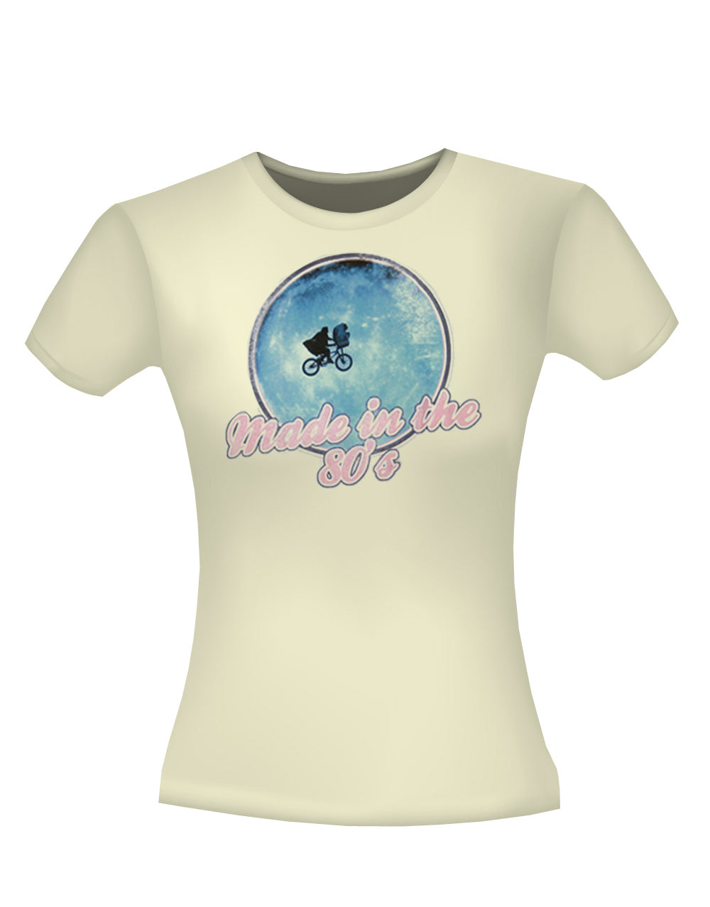 ET made in the 80s graphic on a cream women's t-shirt.
