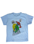 Marvel Comics 12 cents graphic on a light blue kids t-shirt.