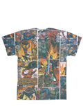 Spider-Man comics sublimated graphic on a white kids t-shirt.