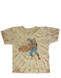 Spider-Man amazing graphic on a beige kids t-shirt.