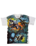 Avatar battle graphic on a white kids t-shirt.