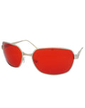 Tyler Style Sunglasses, Silver Frame / Red Lens